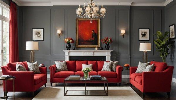Comment décorer votre salon autour d’un canapé rouge