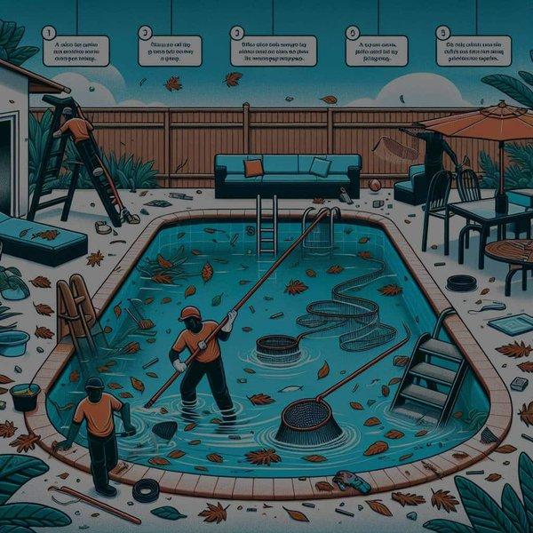 Quelle est la meilleure stratégie pour nettoyer une piscine après une tempête ?